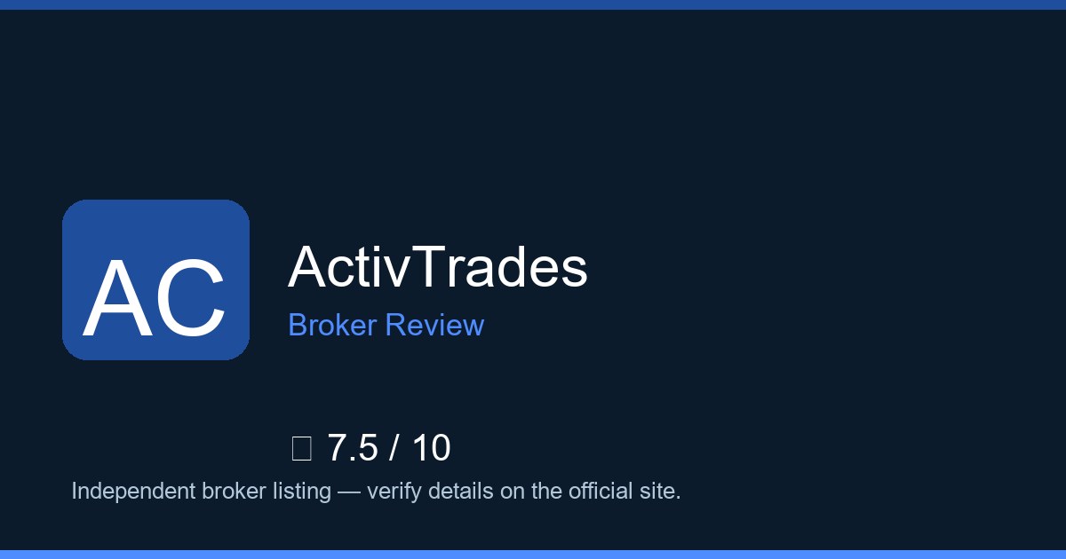 ActivTrades — Brokers.wang review