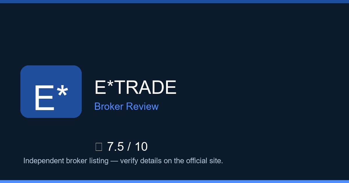 E*TRADE — Brokers.wang review